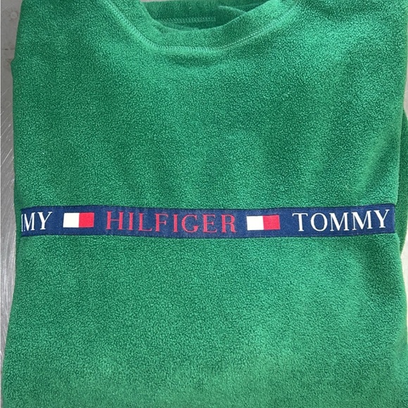Vintage Tommy Hilfiger Green Crewneck Fleece - Picture 2 of 4